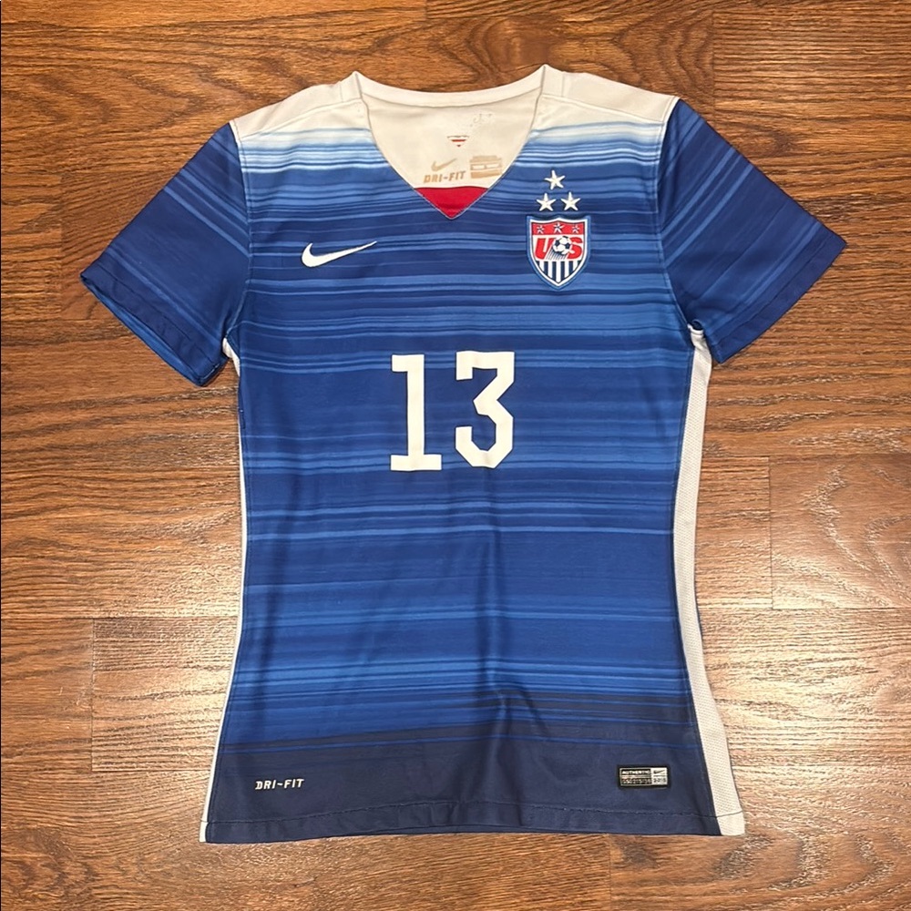 Nike USA Blue and White Soccer Jersey